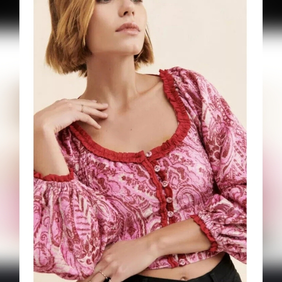 Free People Tops - New Free People‎ Dare Me Velvet Blouse Top Small